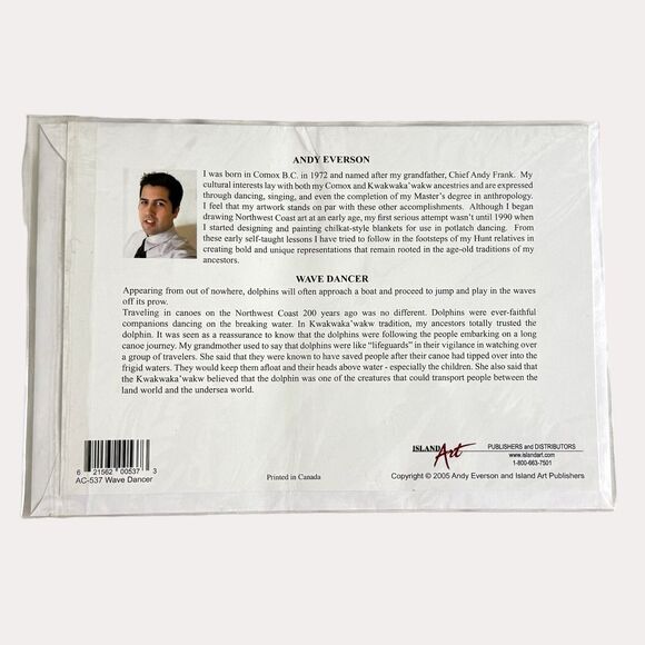 Andy Everson Wave Dancer Dolphin 2005 Art Print 6 x 9 Approx bv - Picture 4 of 5